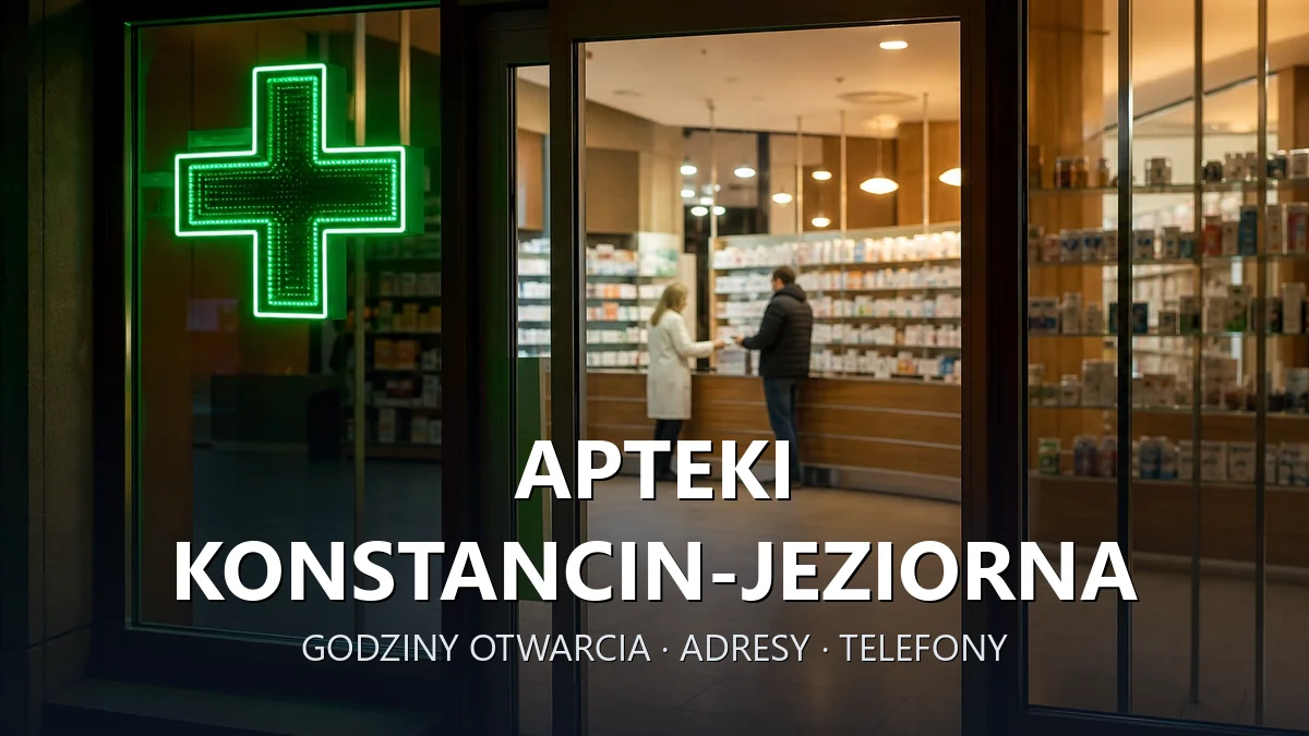 Apteki Konstancin-Jeziorna, powiat piaseczyński - adresy, telefony, godziny otwarcia