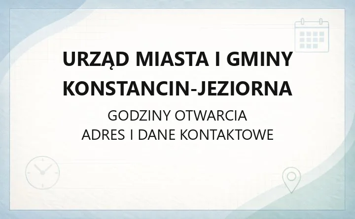 Urząd Miasta i Gminy Konstancin-Jeziorna - kontakt, godziny, wydziały i e-usługi