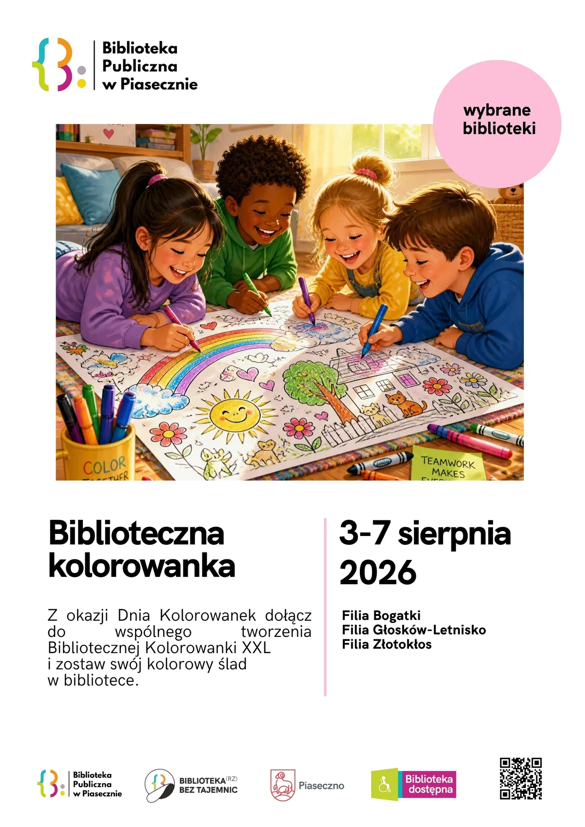 Grafika promocyjna wydarzenia Kolorowanie, które połączy małych czytelników