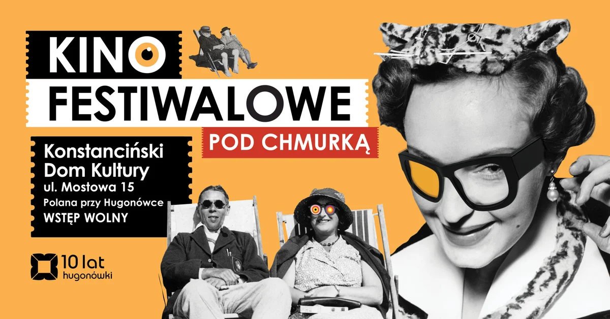 Grafika promocyjna wydarzenia Historia napadu na bank pod gwiazdami. Bezpłatny seans filmu „Bank Lady”