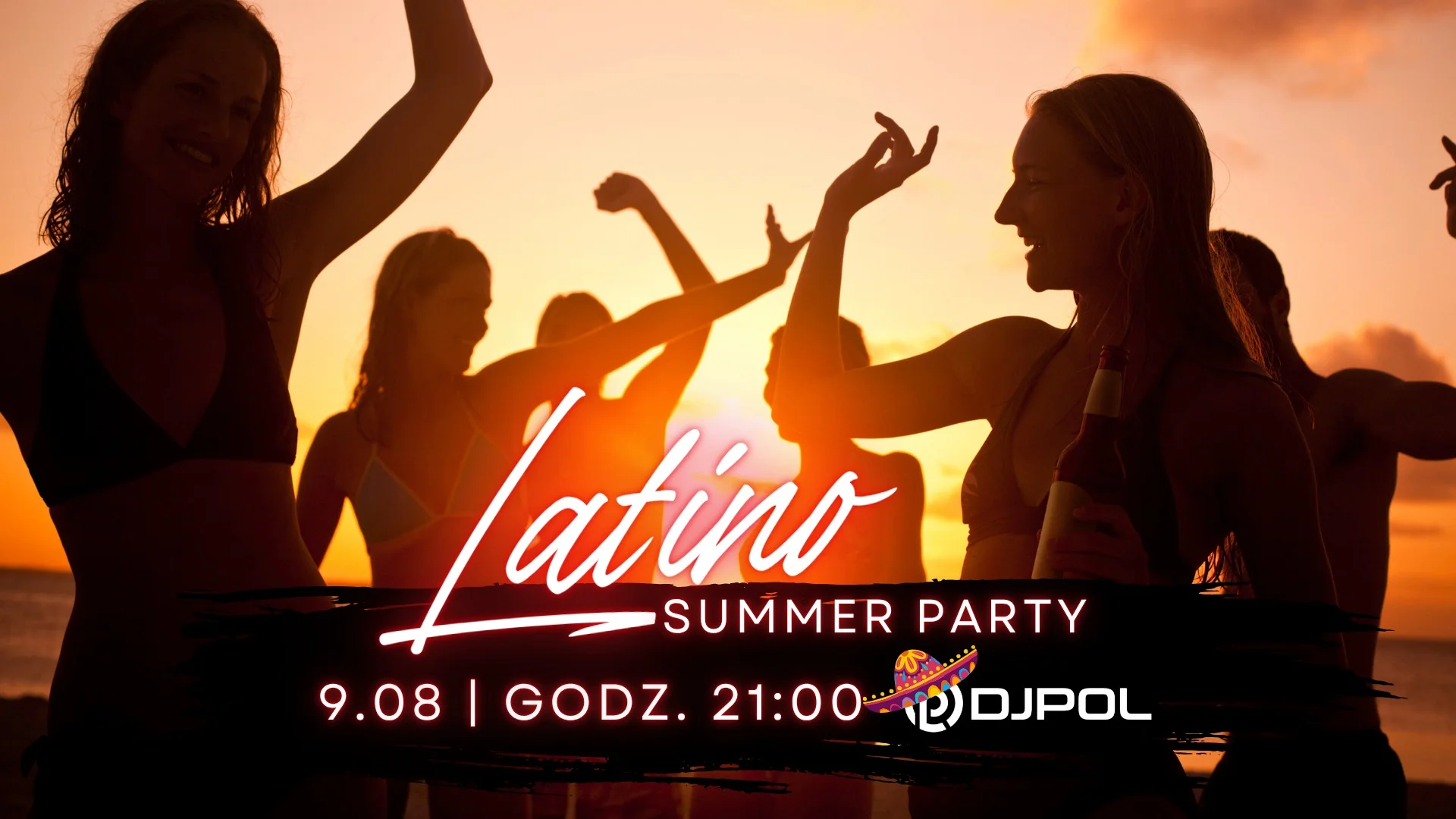 Obrazek przedstawia grafikę promocyjną wydarzenia Letnia impreza taneczna z muzyką latino w Club Planeta