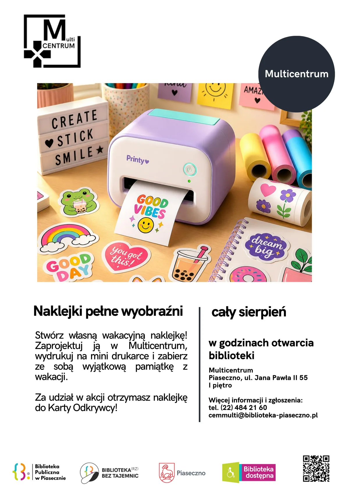 Grafika promocyjna wydarzenia Zaprojektuj własną wakacyjną naklejkę w Multicentrum
