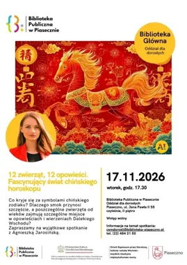 Grafika promocyjna wydarzenia 12 zwierząt, 12 opowieści. Fascynujący świat chińskiego horoskopu