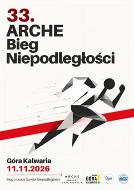 Grafika promocyjna wydarzenia 33. ARCHE Bieg Niepodległości