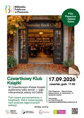 Grafika promocyjna wydarzenia Czwartkowy Klub Książki we wrześniu 2026
