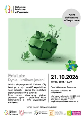 Grafika promocyjna wydarzenia EduLab: Dynia – królowa jesieni!