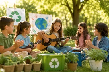Grafika promocyjna wydarzenia Eko Muzyczny Plac Zabaw w Piasecznie – muzyka, ruch i ekologia dla dzieci