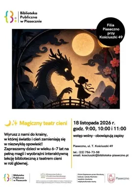 Grafika promocyjna wydarzenia Magiczny teatr cieni – interaktywna lekcja biblioteczna
