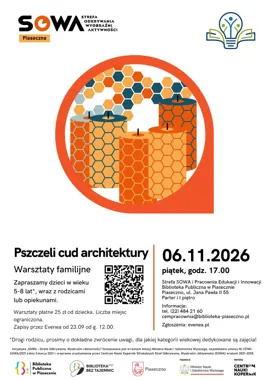 Grafika promocyjna wydarzenia Pszczeli cud architektury – warsztaty familijne