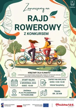 Grafika promocyjna wydarzenia Rajd Rowerowy w Piasecznie – „Kręcimy dla klimatu”