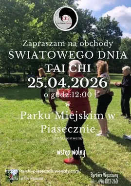 Grafika promocyjna wydarzenia Światowy Dzień Tai Chi i Qi Gong 2026 w Piasecznie