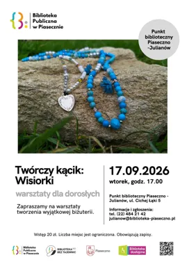 Grafika promocyjna wydarzenia Twórczy kącik – Koralikowe wisiorki