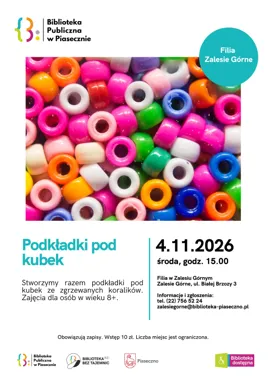 Grafika promocyjna wydarzenia Warsztaty „Podkładki pod kubek”
