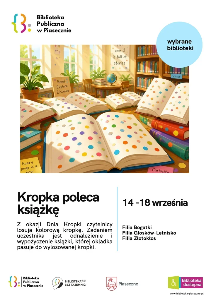 W Piasecznie książki dobiera się do kropek - sprawdź tę zabawę