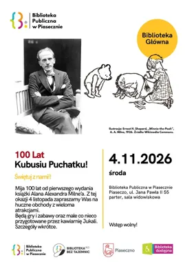 Kubuś Puchatek kończy sto lat. Biblioteka w Piasecznie szykuje święto
