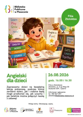 Angielski dla dzieci w Złotokłosie - nauka przez zabawę