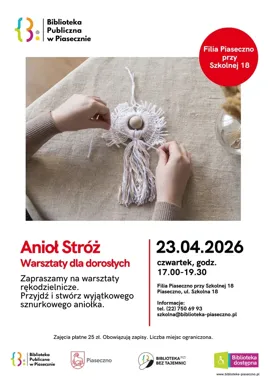 Sznurkowy aniołek w ramce - biblioteka w Piasecznie szykuje spokojny wieczór