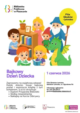 Bajkowy Dzień Dziecka w bibliotece - w Głoskowie-Letnisku czeka losowanie bohatera