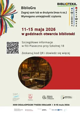 BiblioGra w Piasecznie - biblioteka zamieni się w planszę pełną zagadek
