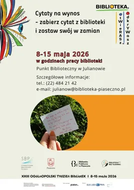 Książkowe cytaty, które w Julianowie można zabrać do domu