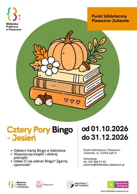 Jesienne czytanie z pieczątką w tle - rusza Cztery Pory Bingo