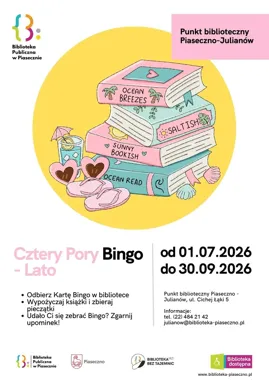 Wakacyjne bingo w bibliotece - książki, pieczątki i mała nagroda 📚