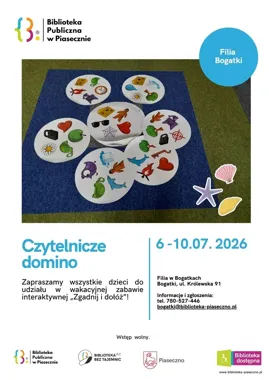 Wakacyjne domino z książek w Bogatkach - dzieci złapią biblioteczną frajdę