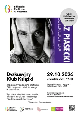 Piaseczno czyta Piaseckiego - rozmowa o „Siedmiu pigułkach Lucyfera”