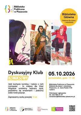 Komiksy wychodzą z kadrów - spotkanie dla czytelników w Piasecznie
