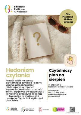 Sierpniowa lektura z Piaseczna zostawia w głowie więcej niż fabułę