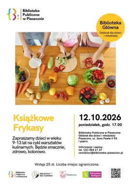 Książkowe Frykasy w Piasecznie - dzieci ruszą na kulinarną przygodę.