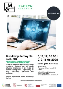 AI bez stresu w Multicentrum. Rusza kurs dla mieszkańców 60+