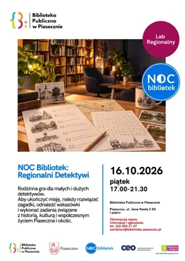 Piaseczno zamieni się w planszę pełną zagadek podczas Nocy Bibliotek.