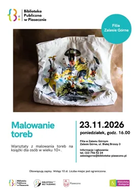 Własna torba na książki powstanie w Zalesiu Górnym - warsztaty