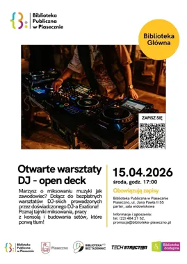 W Piasecznie młodzi staną za konsolą - open deck dla przyszłych DJ-ów