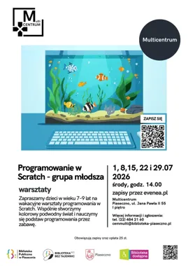 Scratch w Piasecznie - dzieci zbudują własne akwaria i gry na wakacje