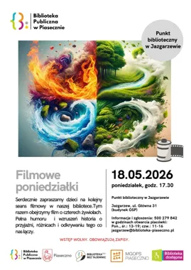 Żywioły na ekranie w Jazgarzewie - biblioteka szykuje seans dla dzieci