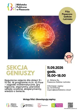 Sekcja Geniuszy w Piasecznie sprawdzi, jak myślisz poza schematami