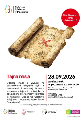 Tajna misja w Piasecznie - biblioteka zamieni się w centrum szyfrów