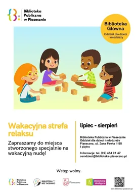 Biblioteka w Piasecznie rozbraja wakacyjną nudę - czeka strefa relaksu