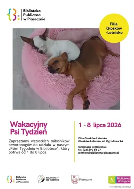 Wakacyjny Psi Tydzień w Głoskowie-Letnisku rusza z książkowym merdaniem