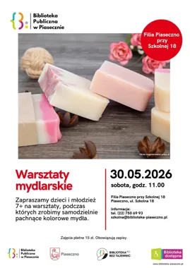 Pachnąca biblioteka w Piasecznie - dzieci zrobią tu własne mydła