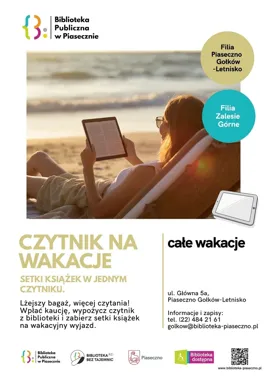 Wakacje bez ciężkich walizek - biblioteka w Piasecznie pożyczy Ci czytnik z setkami książek