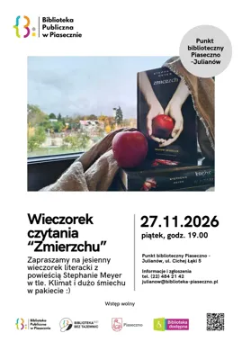 „Zmierzch” wraca do Piaseczna. Jesienny wieczór z książką i humorem