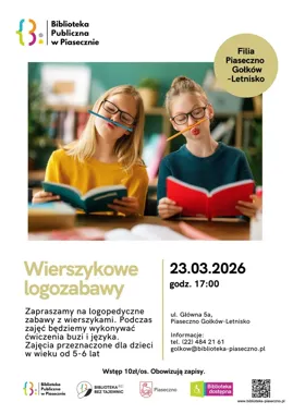 Wierszykowe logozabawy" - rymy, ćwiczenia i śmiech dla 5-6 latków w Gołkowie
