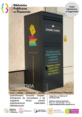 Piaseczno ma nową wrzutnię - książki oddasz o każdej porze 📚