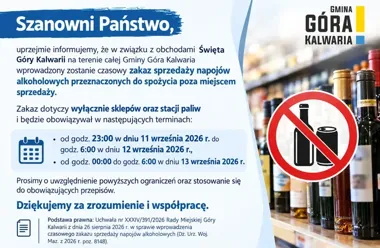 Nocny zakaz sprzedaży alkoholu w Górze Kalwarii. Sklepy i stacje paliw