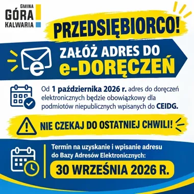 Przedsiębiorcy z Góry Kalwarii muszą założyć e-Doręczenia