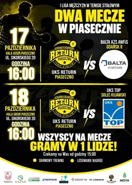Dwa mecze I ligi w Piasecznie. Return podejmie wicelidera z Gdańska