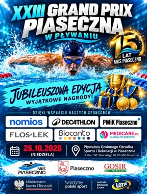 Pływackie Grand Prix wraca do Piaseczna. Jubileusz MKS i wyjątkowe nagrody